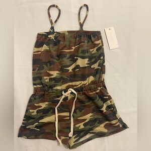 Katie J NYC Couture Girls Sleeveless Army Print Romper NWT Size 6